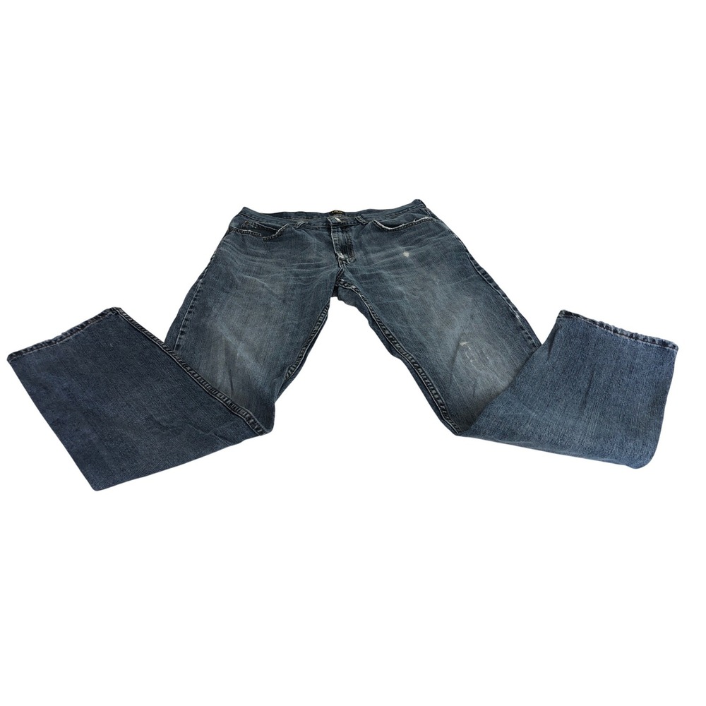 Lee Regular Fit‎ Men's Blue Wash Denim Jeans Size 34x34 Distressed Streetwear